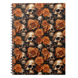 Caderno Espiral A Design 9 da Série Skull e Rosa
