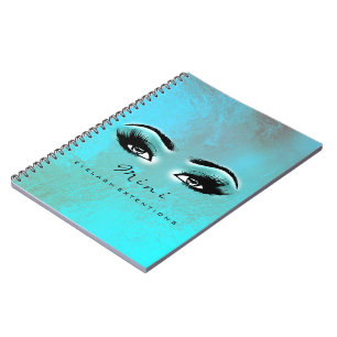Caderno Espiral A extensão dos chicotes Eyes marrons do oceano do