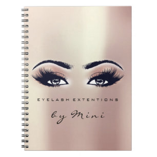 Caderno Espiral A extensão dos chicotes Eyes o pêssego do rosa d