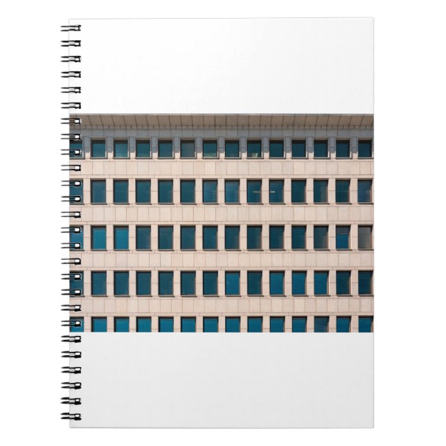 Caderno Espiral A fachada do edifício moderno com retangular (Frente)