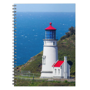 Caderno Espiral A Farol de Heceta Head Perto de Florence