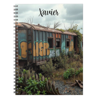 Caderno Espiral A Ferrovia Esquecida – Trem Abandonado com Grafite