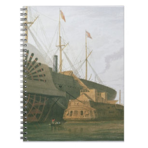 Caderno Espiral A fragata velha HMS Agamemnon com seu peso de c