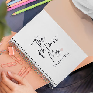 Caderno Espiral A Futura Sra. e Seu Nome   Presente de Beleza Mode