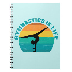 Caderno Espiral A ginástica é a vida linda Gymnast Teal