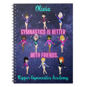 Caderno Espiral A ginástica é melhor com amigos Personalizado
