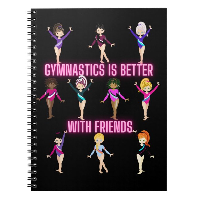 Caderno Espiral A ginástica é melhor com os amigos Neon (Frente)