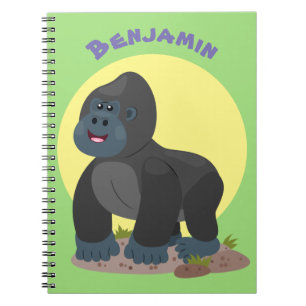 Caderno Espiral A ilustração de desenhos animados de gorila, um