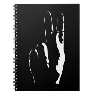 Caderno Espiral a letra K no linguagem gestual