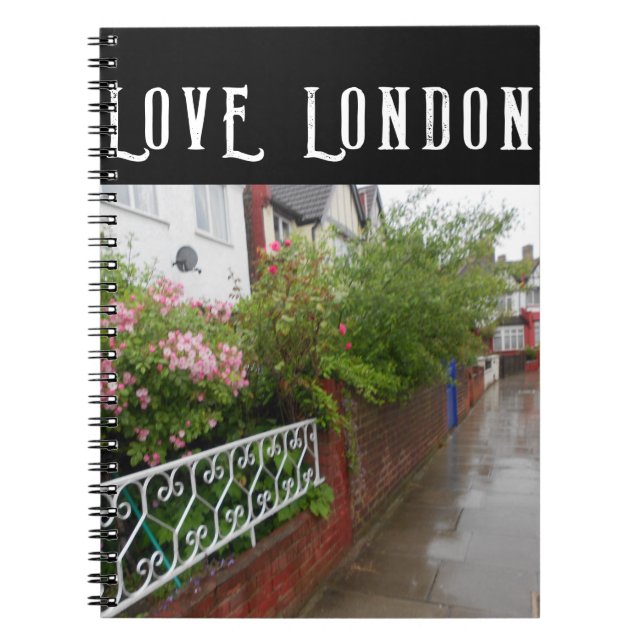 Caderno Espiral A London Street e a rain England (Frente)