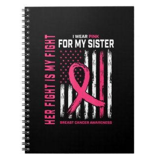 Caderno Espiral A Luta Dela é Minha Luta Eu Uso Rosa Irmã Sinal de