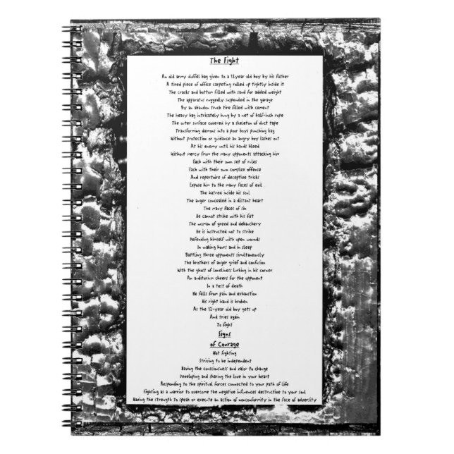 Caderno Espiral A luta e os sinais de coragem (Frente)
