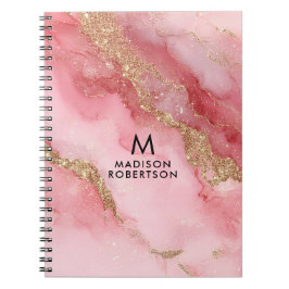 Caderno Espiral A luxurious pink marble background