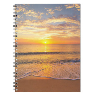 Caderno Espiral A manhã Sun no beira-mar