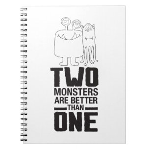 Caderno Espiral A Mão Desenhou Dois Monstros De Arte, Monstro, Art