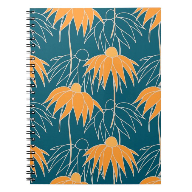 Caderno Espiral A mão floral fantasiosa desenhou um padrão perfeit (Frente)