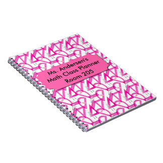 Caderno Espiral A matemática cor-de-rosa personalizada dos