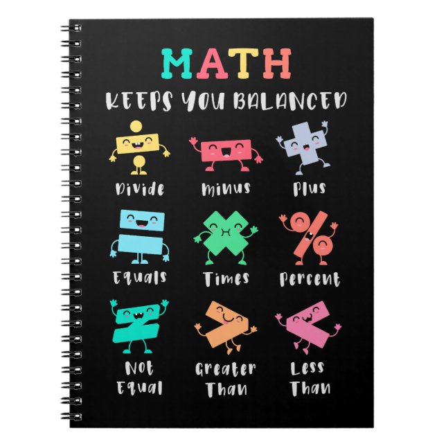 Caderno Espiral A matemática mantém você equilibrado (Frente)