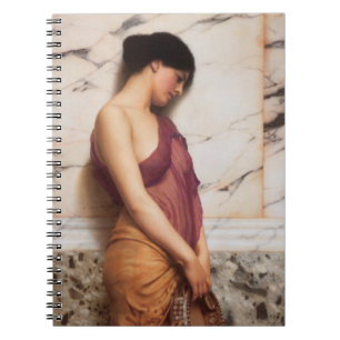 Caderno Espiral A Menina do Tamborim por John William Godward