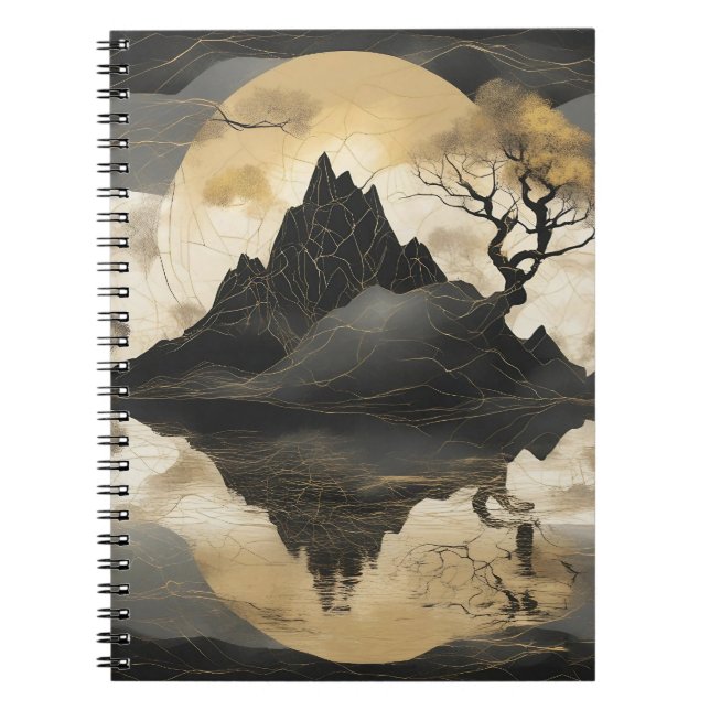 Caderno Espiral A Mistura Preta e Dourada (Frente)