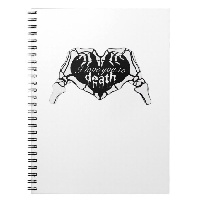 Caderno Espiral À morte - Coração da Mão do Esqueleto (Frente)