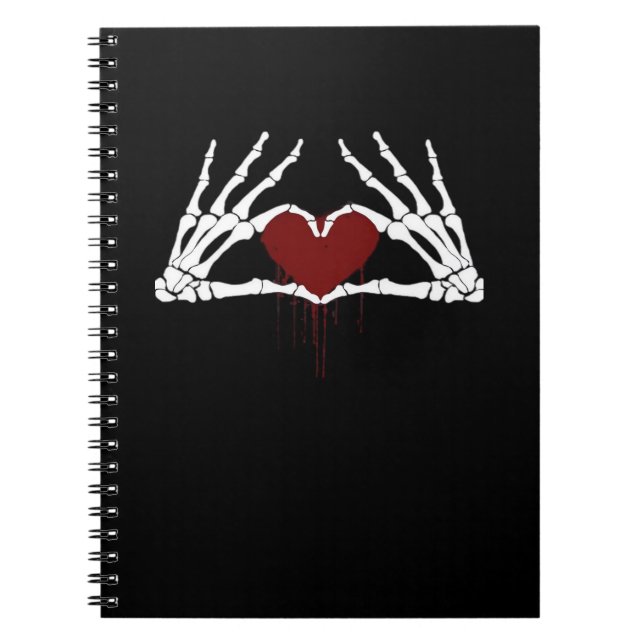 Caderno Espiral À Morte - Mãos do Coração do Esqueleto (Frente)