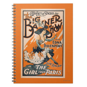 Caderno Espiral A mostra grande da bandeira "a menina de Paris "