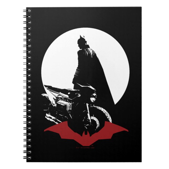 Caderno Espiral A motocicleta Batman Silhouette (Frente)