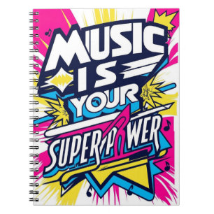 Caderno Espiral A Música é Seu Superpoder opção 2