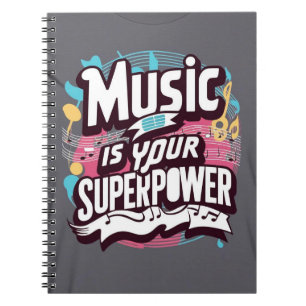 Caderno Espiral A Música é Seu Superpoder opção 3