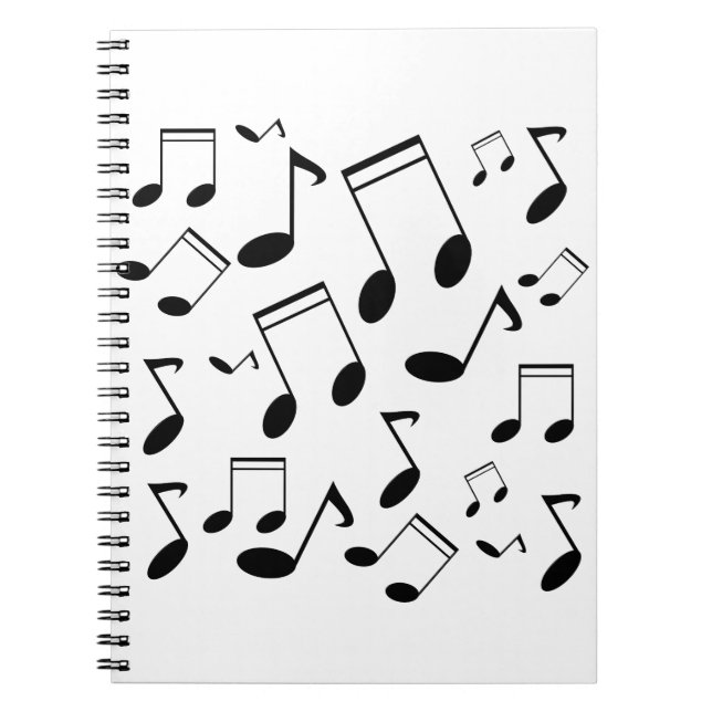 Caderno Espiral A música nota o preto (Frente)