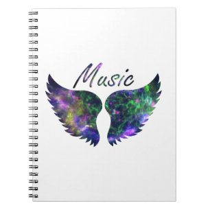 Caderno Espiral A música voa o verde roxo da nova 1