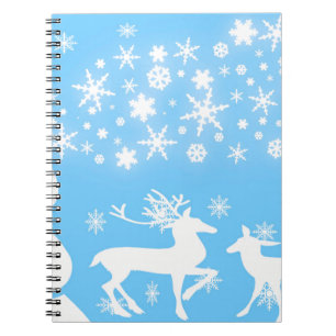 Caderno Espiral A natureza ajardina cervos do floco de neve do