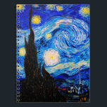 Caderno Espiral A Noite Estrelada de Vincent Van Gogh<br><div class="desc">Vincent Van Gogh Na Noite Estrelada. Esta é uma antiga obra-prima do pintor mestre holandês Vincent Van Gogh. Esta pintura de paisagem artística fina tem uma cor bela,  vibrante e saturada. Vincent Van Gogh era um pintor impressionista holandês. Esta imagem está no dominio público</div>