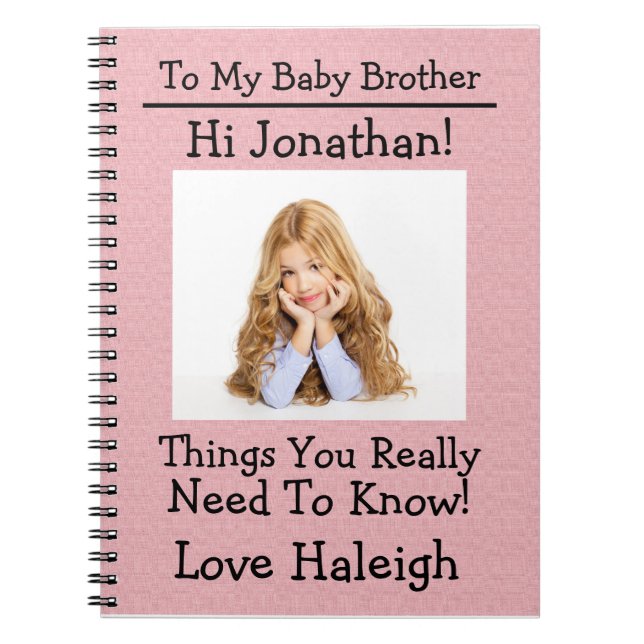 Caderno Espiral A Nova Irmã Grande - Notas ao Bebê - (Frente)