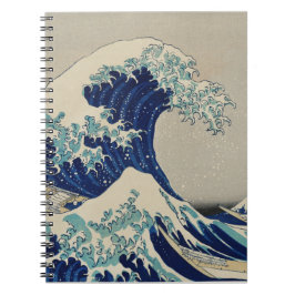 Caderno Espiral A onda de Excelentes de Hokusai em Kanagawa (1760-