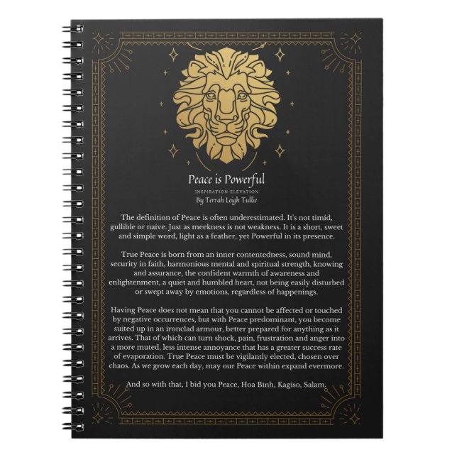 Caderno Espiral A paz é poderosa (Frente)