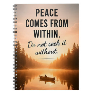 Caderno Espiral 🕊️ A Paz Vem de Dentro Inspiração Diária ✨