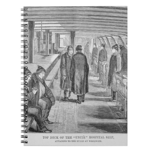 Caderno Espiral A plataforma superior do "une" o navio de hospital (Frente)