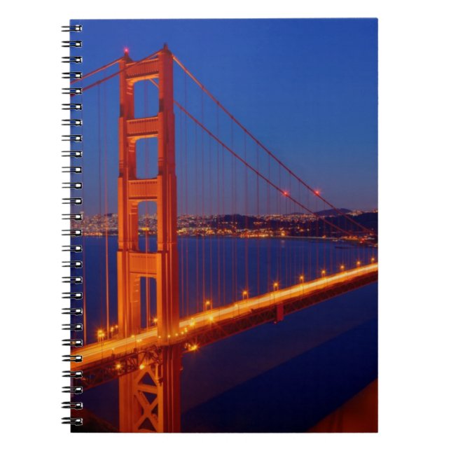 Caderno Espiral A ponte icónica com San Francisco (Frente)