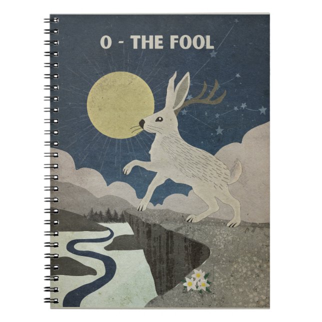 Caderno Espiral A Poster da Arcana-Grande Fool com o Jackalope (Frente)