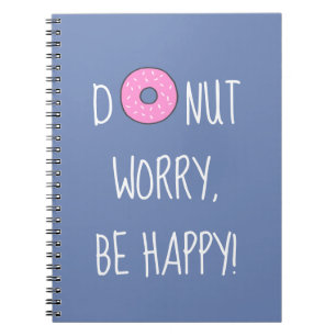 Caderno Espiral A preocupação bonito da rosquinha seja cor-de-ro