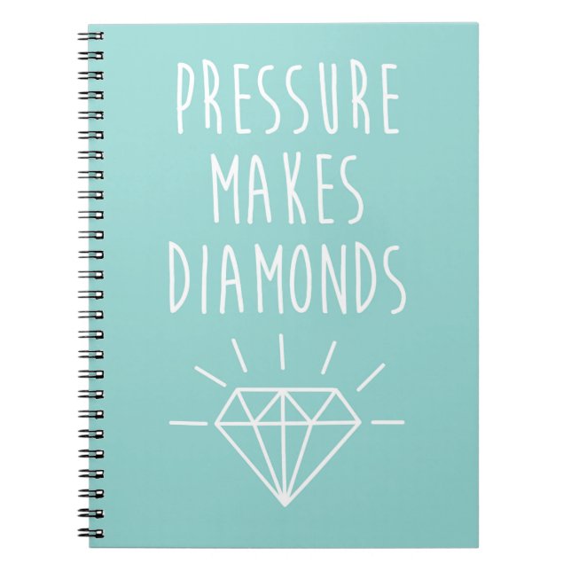 Caderno Espiral A pressão faz citações dos diamantes (Frente)
