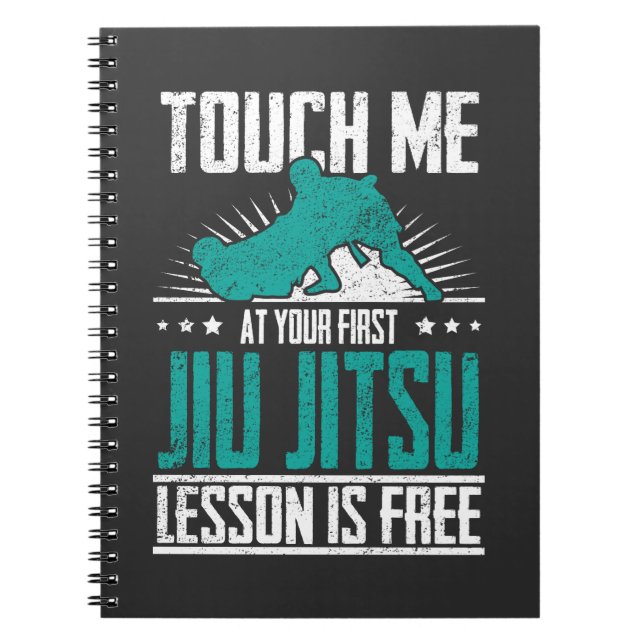 Caderno Espiral A primeira lição de Jiu Jitsu é livre BJJ (Frente)