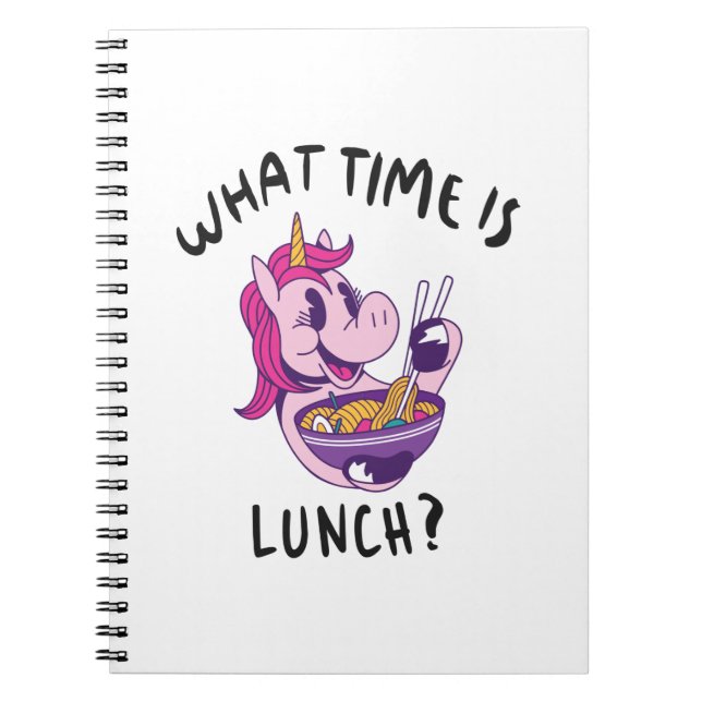 Caderno Espiral A que horas é o almoço (Frente)