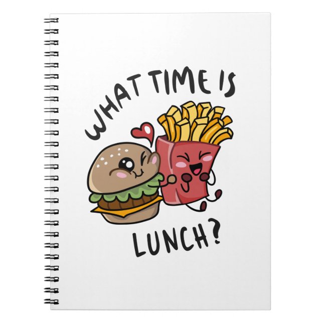 Caderno Espiral A que horas é o almoço (Frente)