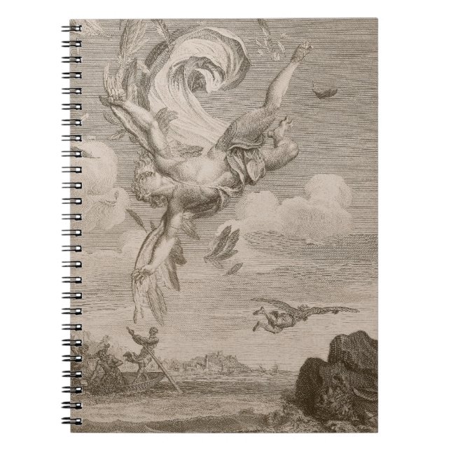 Caderno Espiral A queda de Ícaro, 1731 (gravura) (Frente)