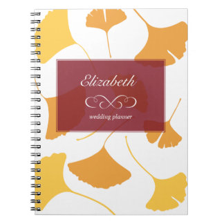 Caderno Espiral A queda do ginkgo deixa o planejador personalizado