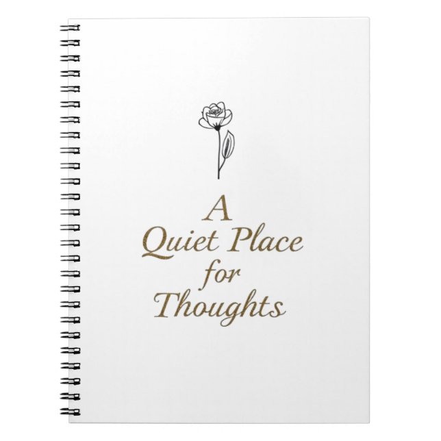 Caderno Espiral A Quiet Place for Thoughts – Minimalist Line Art (Frente)