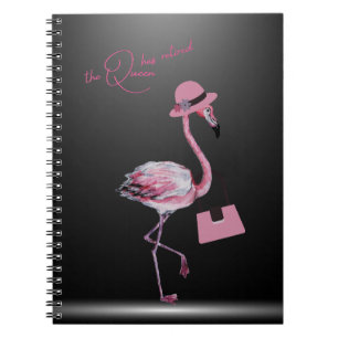 Caderno Espiral A Rainha Aposentou O Chic Pink Flamingo